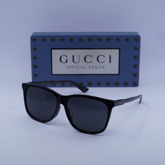 Gucci GG0495SA 001 Square Sunglasses - Black - Picture 1 of 8
